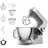 Kenwood Titanium Chef Baker KVC85.004SI Küchenmaschine mit integrierter Waage, inkl. 3-teiligem Patisserie-Set, 5...