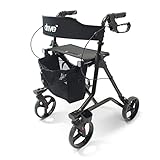 Drive Medical Rollator TORRO in Anthrazit für Indoor und Outdoor Nutzung I Stabile Gehhilfe mit Sitz und...