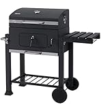 tepro Holzkohlegrill (Grillwagen) Toronto Click, Grillfläche: ca. 56 x 41,5 cm, mit Deckel, Edelstahl-Griff,...