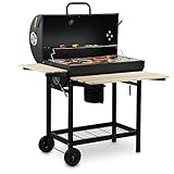 BBQ-Toro Holzkohle Grillwagen mit Deckel | Ø 80 x (L) 42 cm | Premium Holzkohlegrillwagen fahrbar, inkl....