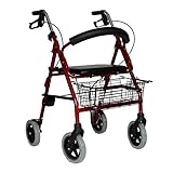 Leichtgewichtrollator LR 56 I Rollator mit Sitzfläche inklusive Einkaufskorb & Gehstockhalter mit neuester...