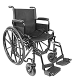 PEPE - Rollstuhl Faltbar Leicht mit Schiebehilfe, Faltbarer Transportrollstuhl Stahl, Transit Rollstuhl für...