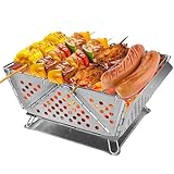 Mini Grill Klein Klappgrill Holzkohle - Picknick Camping Tragbarer Grill Barbecue Outdoor Klappbar Koffergrill...