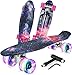 BELEEV Skateboard Komplette Mini Cruiser Skateboard für Kinder Jugendliche Erwachsene, Led Leuchtrollen mit...