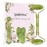 LauCentral-Teile: Jade-Roller und Gua-Sha-Massage-Sets, natürlicher Anti-Aging-Gesichtsroller von LauCentral zur...