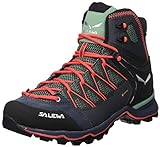 Salewa WS Mountain Trainer Lite Mid Gore-TEX Damen Trekking- & Wanderstiefel, Grün (Feld Green/Fluo Coral), 40 EU