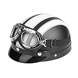 EBTOOLS Scooter-Helm, Motorradhelm, offener Helm, halber universeller Motorradhelm, Kunstleder, offenes Gesicht,...